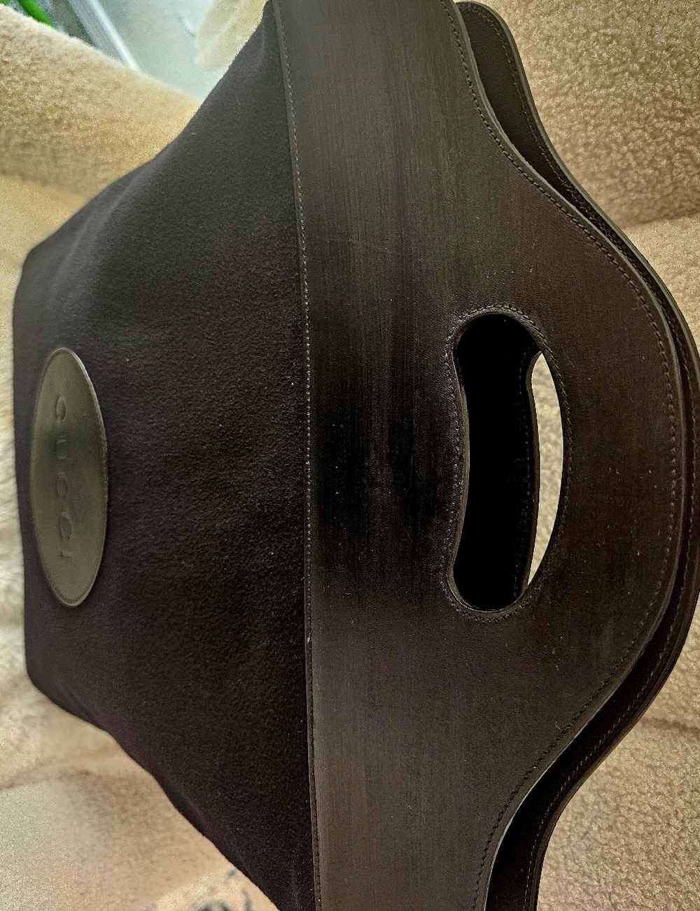 Gucci: Vintage Tote Bag: Suede & Leather - Picture 3 of 16